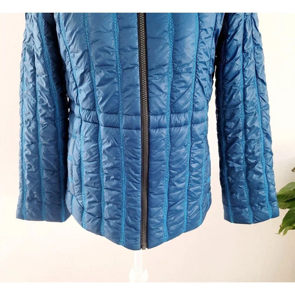 Cabi Poseidon Puffer 914 Teal Blue Zip Up Mock Neck Outdoor Jacket Coat XS - Picture 5 of 15